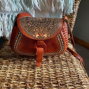Authentic handmade leather bag in Mexico